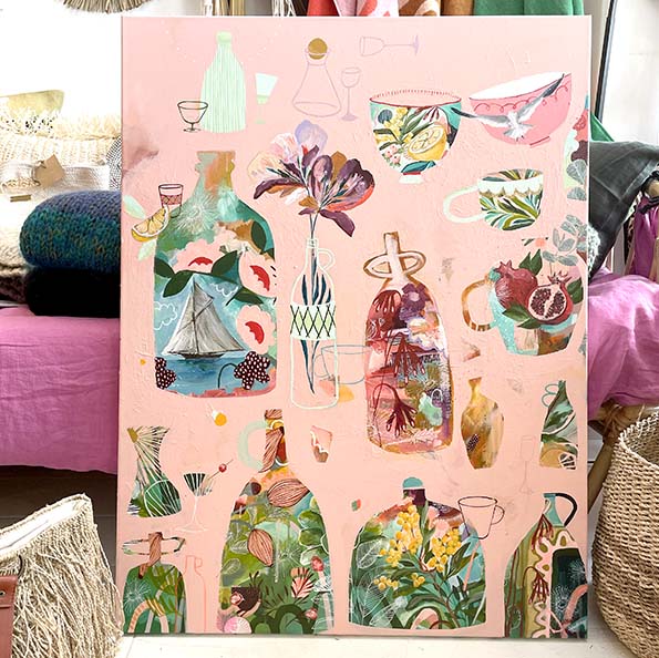 Pink Drinks Print by Georgia Pendlebury