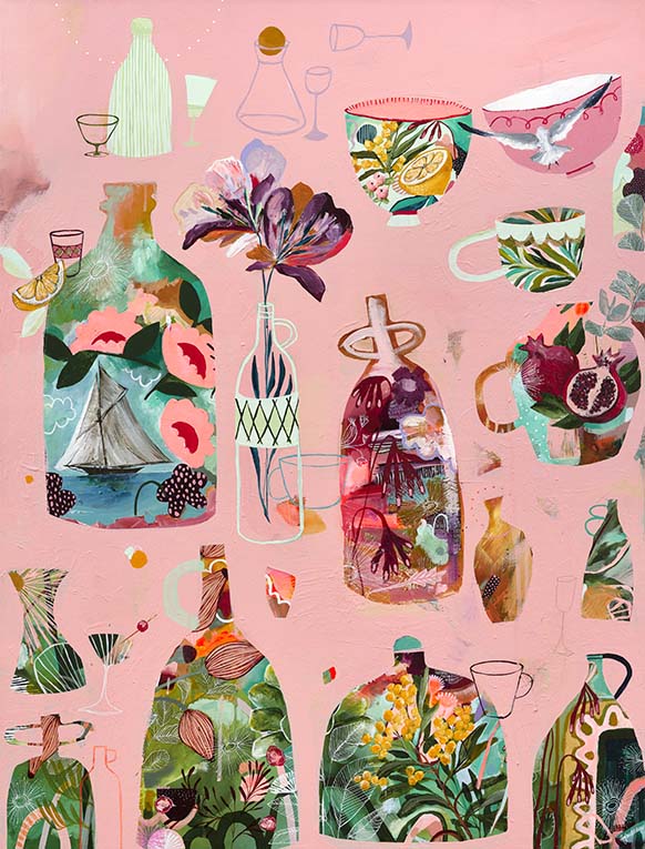 Pink Drinks Print by Georgia Pendlebury