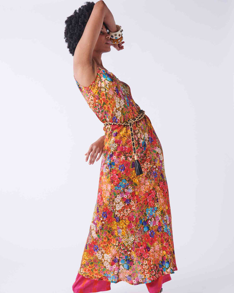 Forever Floral Honey Silk Slip dress